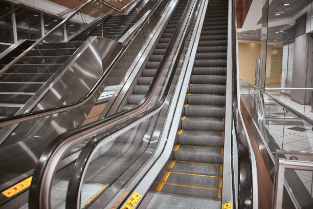 istock Empty escalator and staircase in the airport 1275754718