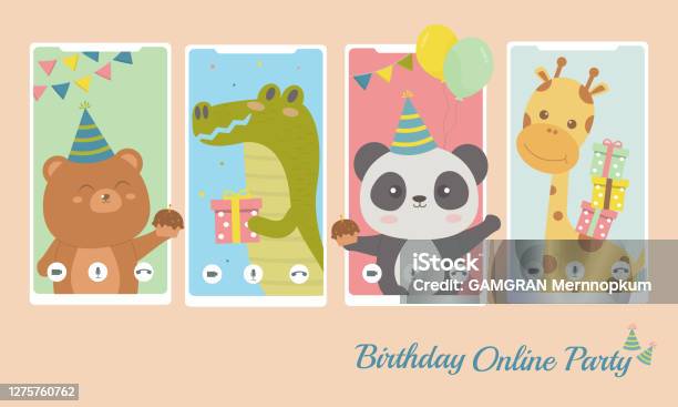 Cute Animal Video Conference Call Party Online From Home Concept Stock  Illustration - Download Image Now - iStock