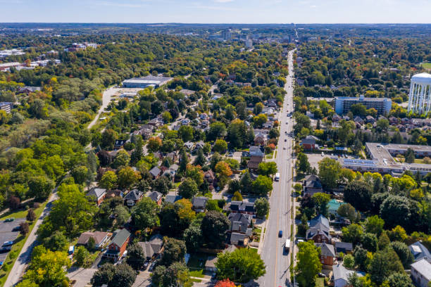 istock Aerial view downtown cityscape, Guelph, Ontario, Canada 1275761538