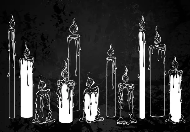 Vector illustration of White candles