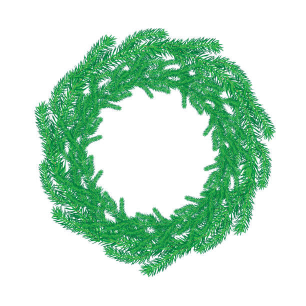 istock Green christmas fir wreath isolated on white background. Christmas wreath without decoration. 1275773228
