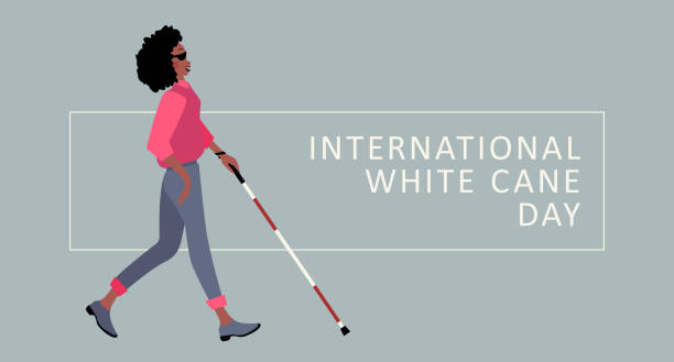 White Cane Safety Day vector illustration. White cane international day concept, help take care of the blind by paving the way, helping the blind to visually indicate the guiding indicators White Cane Safety Day vector illustration. White cane international day concept, help take care of the blind by paving the way, helping the blind to visually indicate the guiding indicators blind persons cane stock illustrations
