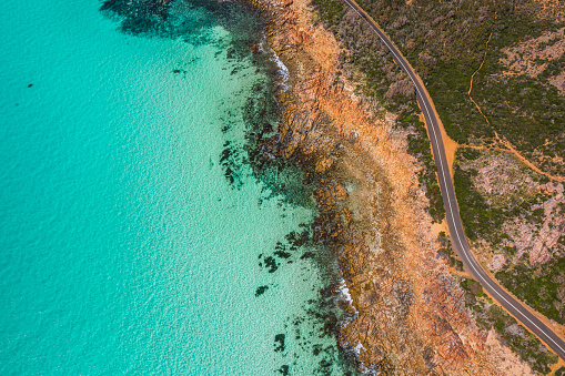 Aerial image of the idyllic coastline of Australia