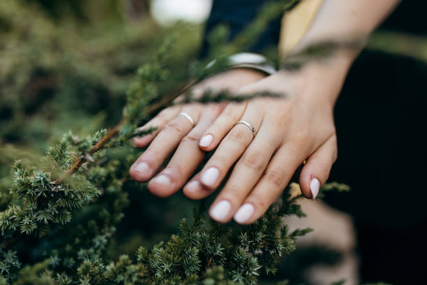istock Hands of the new wedding couple 1275781304