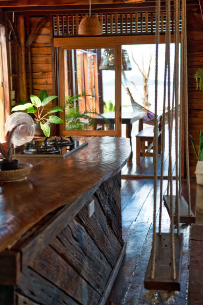 istock Kitchen counter with quirky porch swings alternative living space 1275782877
