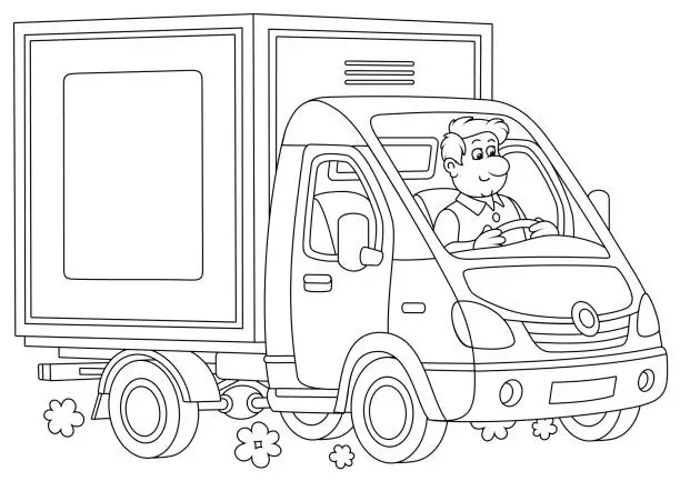 Vector illustration of Small delivery truck