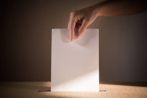 istock Conceptual image of a person voting during elections 1275785169