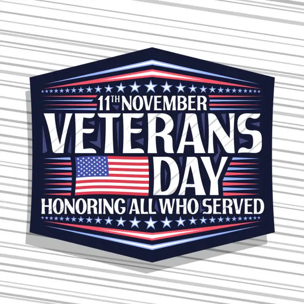 Vector illustration of Vector label for Veterans Day