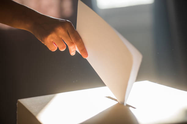 istock Conceptual image of a person voting during elections 1275785283