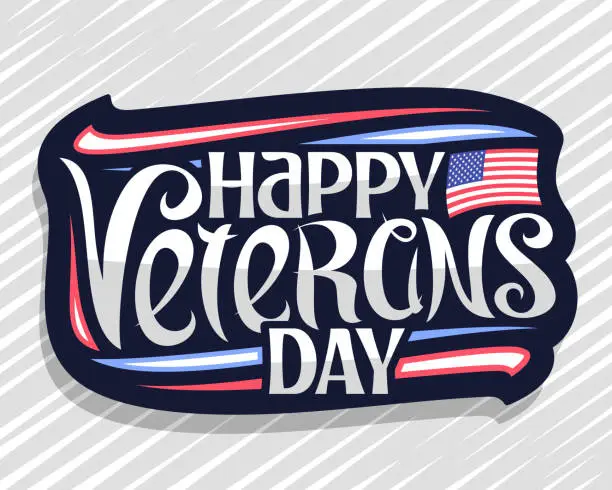 Vector illustration of Vector label for Veterans Day