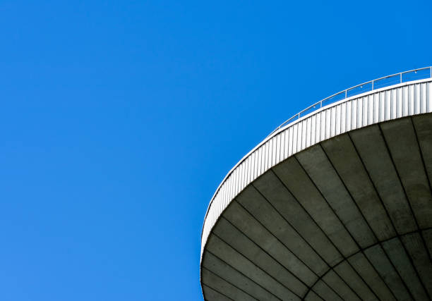 Close-up of a modern concrete building in Spain.
