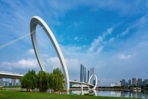 Architectural landscape of Nanjing eye pedestrian bridge