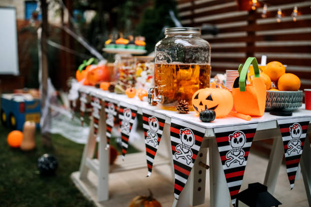 istock Halloween kids party table 1275794290