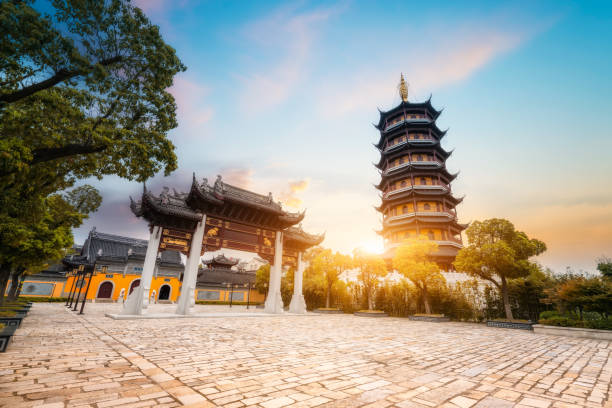 istock Ancient architecture landscape of Nanshan Temple in Taizhou 1275794351