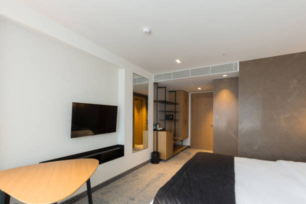 istock Interior of a luxury hotel bedroom 1275800041