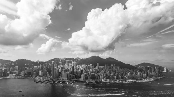 istock Hong Kong City view from sky 1275800408