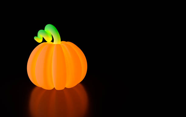 istock 3d render pumpkin on black background space. Minimal concept. Holiday decoration,  jack o lantern pumpkin for celebration halloween event template 1275802468