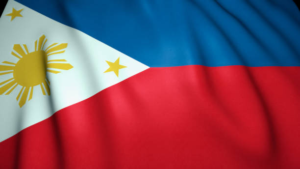 istock Waving realistic Philippines flag background. 3d illustration 1275804777