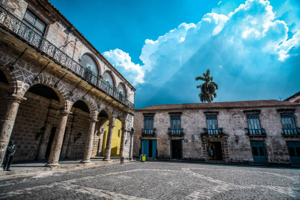 istock Architecture, Pillars And Arches In Stone Courtyard, Havana, Cuba 1275810947