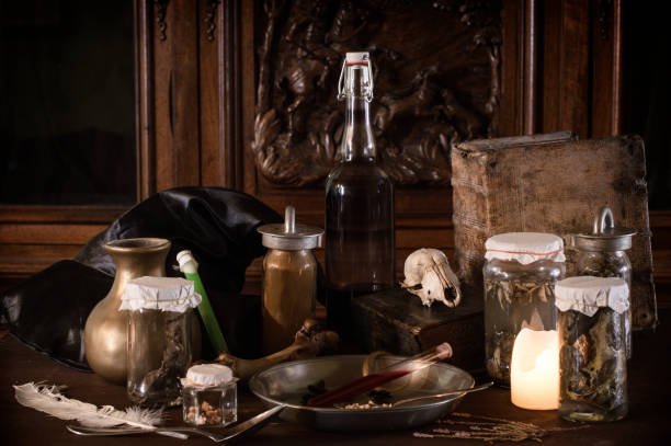 istock eerie witches' kitchen with ingredients for a potion for Halloween 1275814162