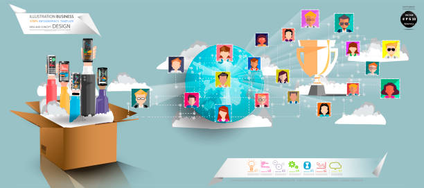 istock Illustration Cardboard boxes Startup Business  Infographics Template  Idea and concept design. 1275814311