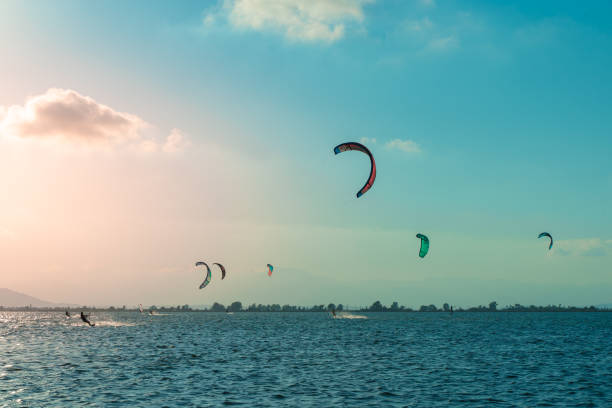istock Kite surf on a beautiful sunset on a sandy beach 1275816566