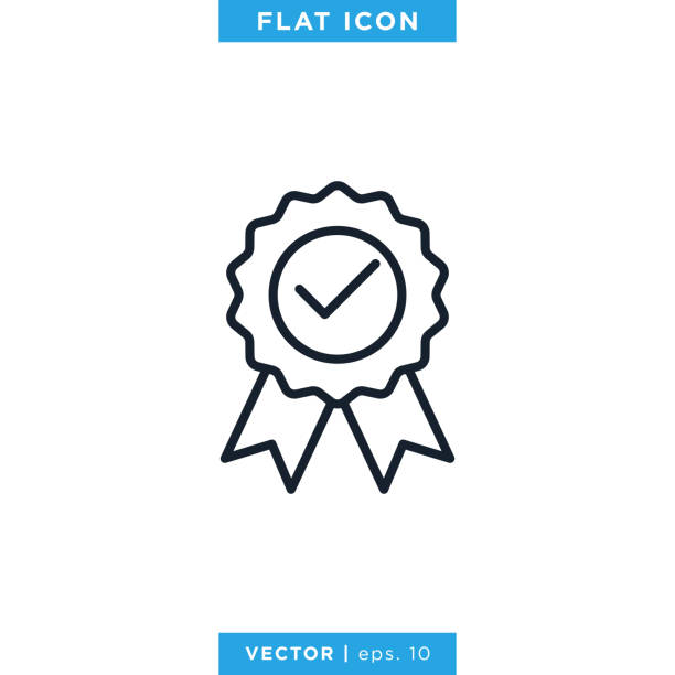 auszeichnung medaille icon vektor-logo-design-vorlage. bearbeitbare eps 10. - medal stock-grafiken, -clipart, -cartoons und -symbole