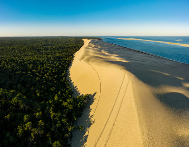 dune du pilat al amanecer pyla-sur-mer arcachon francia - du fotografías e imágenes de stock