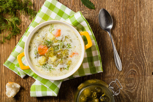 istock Traditional cucumber soup with pickled cucumbers. 1275820939
