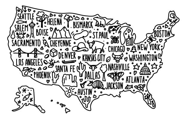 Cartoon Map Of Usa Illustrations, Royalty-Free Vector Graphics & Clip Art -  iStock