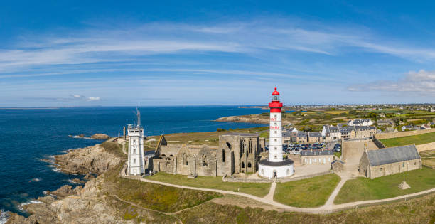 Lighthouse of Saint Mathieu in Finistere France Lighthouse of Saint Mathieu in Finistere France brittany france photos stock pictures, royalty-free photos & images