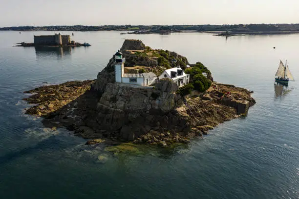 Lighthouse in Ile Louet Brittany France