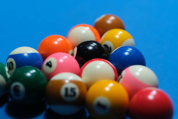 Pool balls racked for a game of 9-ball.