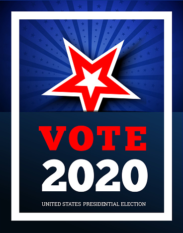 Vote 2020 in USA. Vector illustraion background with star