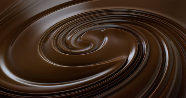 Chocolate Swirl Molten chocolate swirl with dark chocolate - top view molten photos stock pictures, royalty-free photos & images
