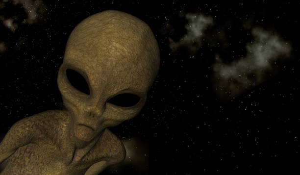 istock 3D space scene with close up of alien creature 1275827810