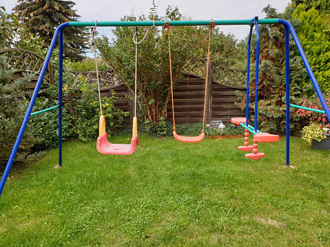 Swing for children in the home garden