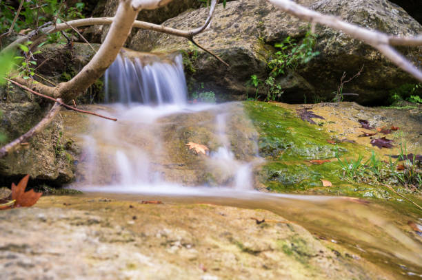Water in motion at Tobera waterfall in Burgos