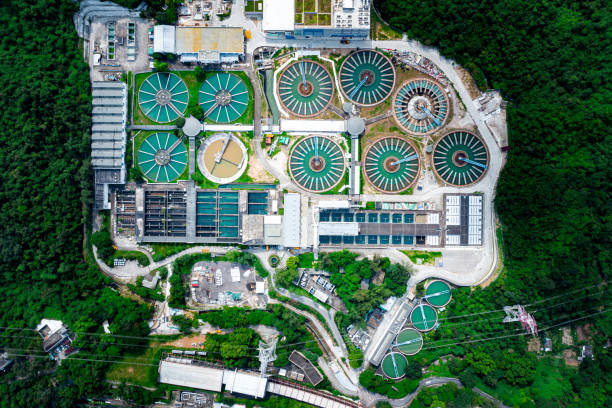 Drone view of Sha Tin Water Treatment Works