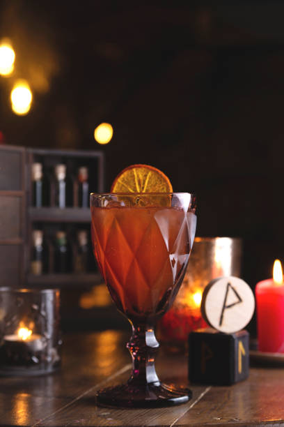 istock Fresh red cocktail with lemon in the witch's restaurant 1275830563