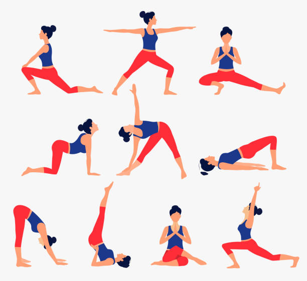 Various Yoga Poses Set Healthy Lifestyle Stock Illustration - Download  Image Now - Yoga, Illustration, Posture - iStock