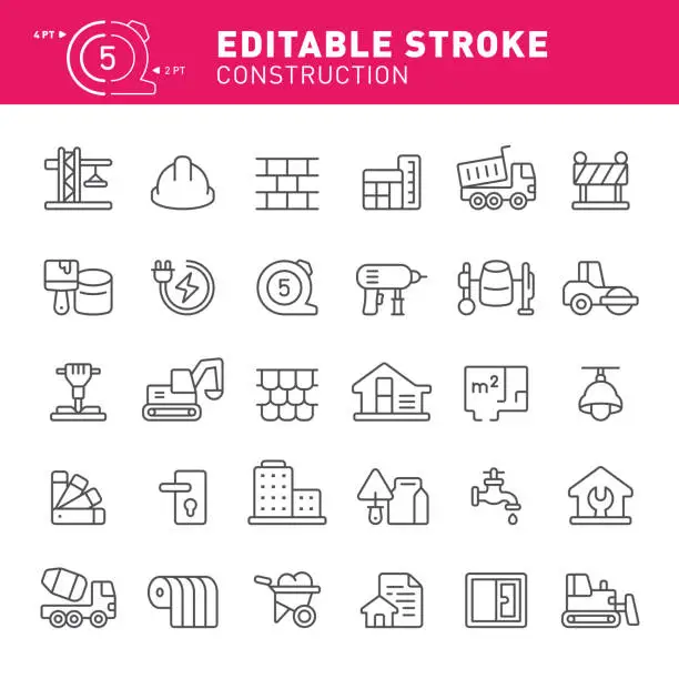 Vector illustration of Construction Icons