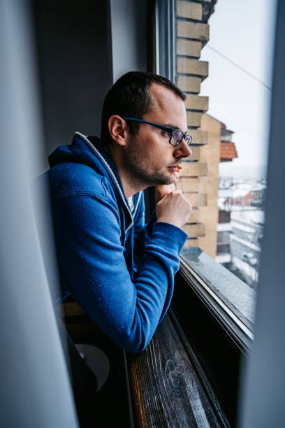 istock Man in  home lockdown at pandemic crisis 1275835122