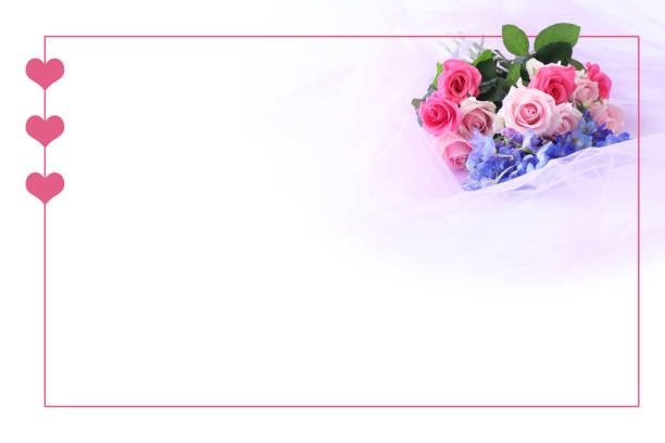 roses and delphinium bouquet