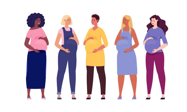 ilustrações, clipart, desenhos animados e ícones de lindas mulheres grávidas - gravida