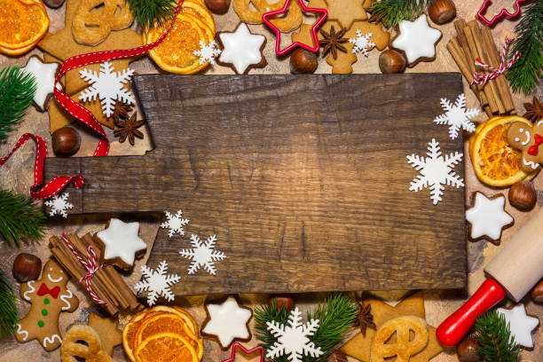 istock Christmas baking background with assorted Christmas cookies, 1275839274