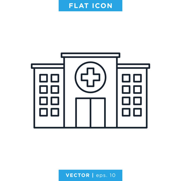 Hospital icon vector design template. Editable stroke. Hospital icon vector design template. Editable stroke. hospital stock illustrations