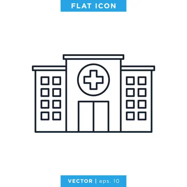 Vector illustration of Hospital icon vector design template. Editable stroke.