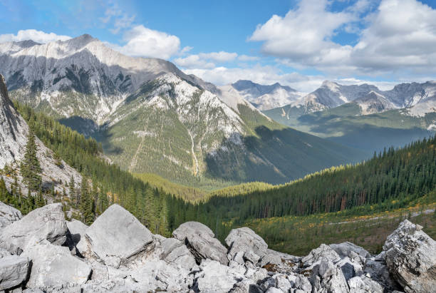 Forty Mile Creek Valley as seen from Cory Pass in Banff National Park, Alberta, Canada