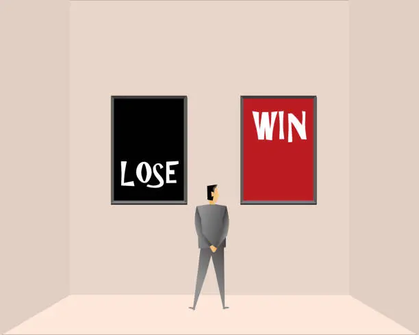 Vector illustration of Lose or win